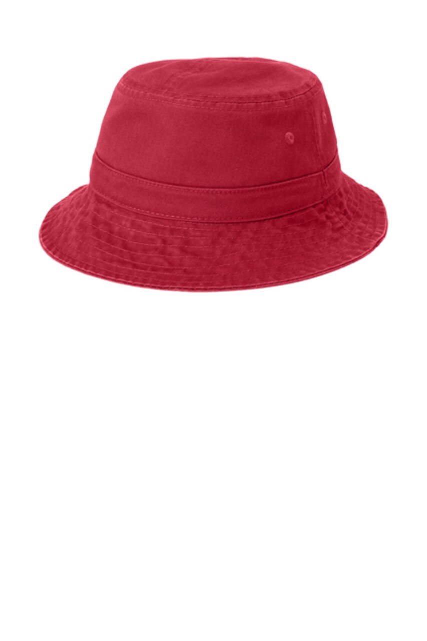 Port Authority® Bucket Hat Classic Unstructured Garment Washed 100 Percent Cotton Twill